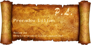 Preradov Lilian névjegykártya